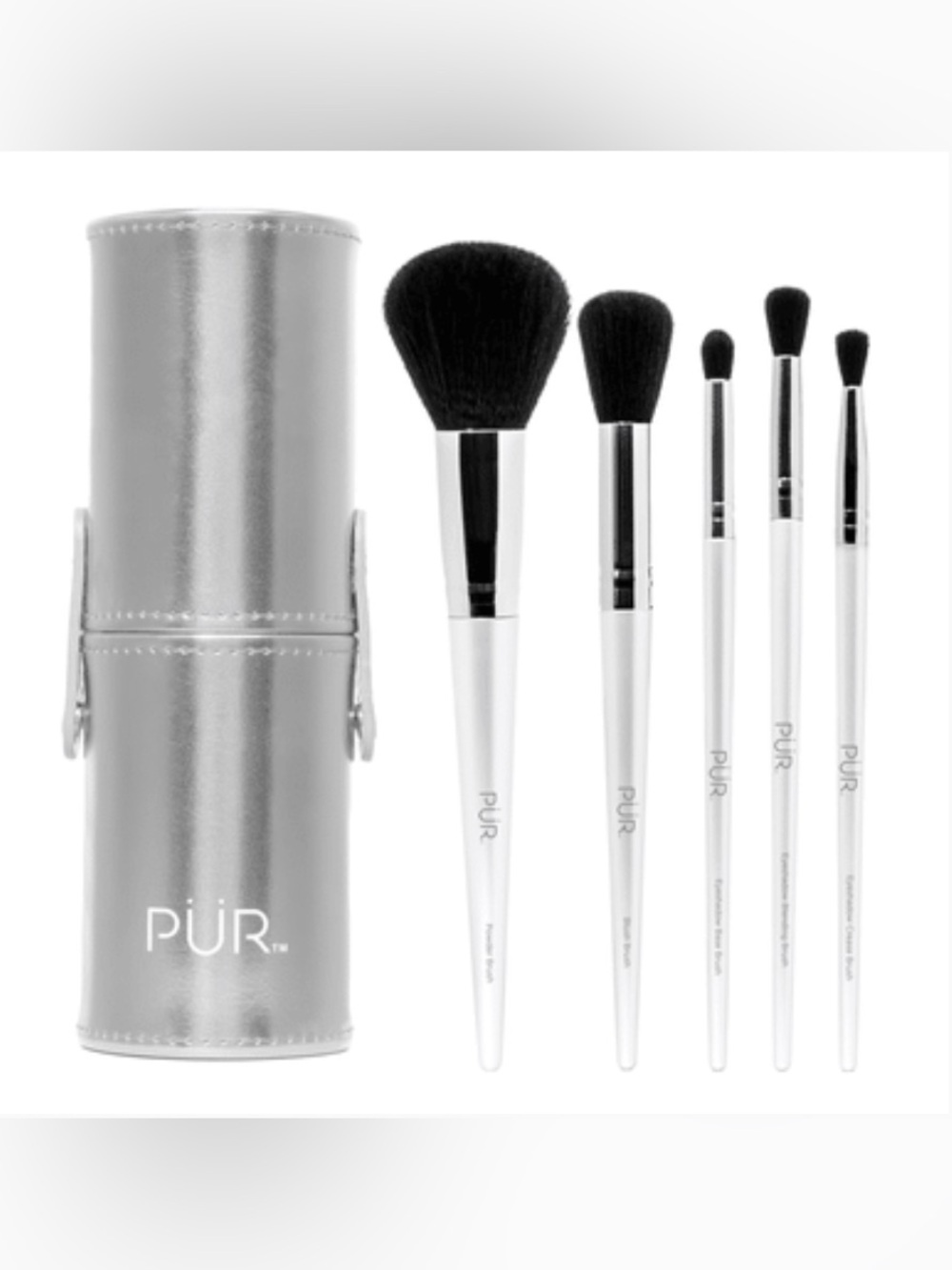 PÜR COSMETICS 5PC Brush Set with Signature Brush Holder